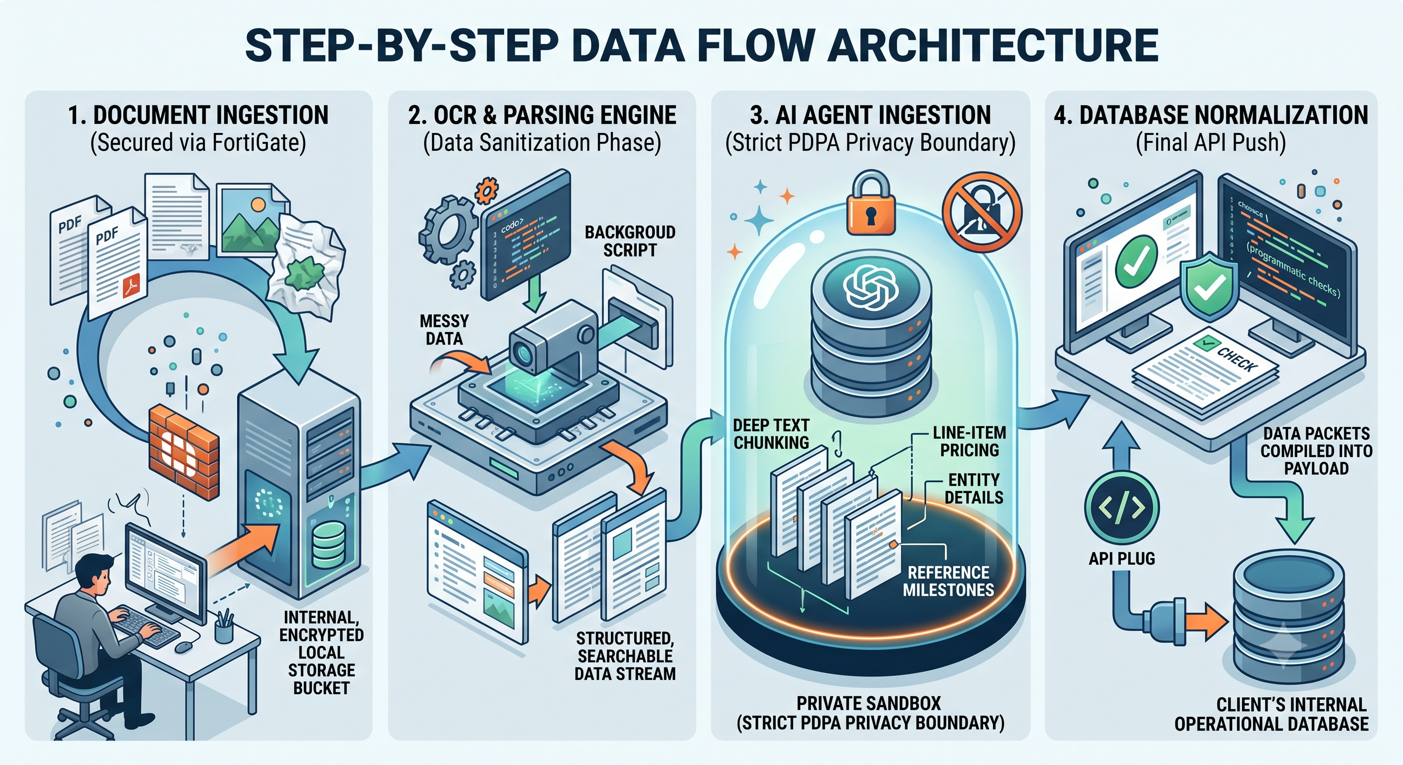 MLSI Step-by-Step Data Flow Architecture